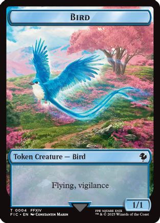 Bird // Hero (0028) Double-Sided Token (Surge Foil) (FIC-4 // 28)