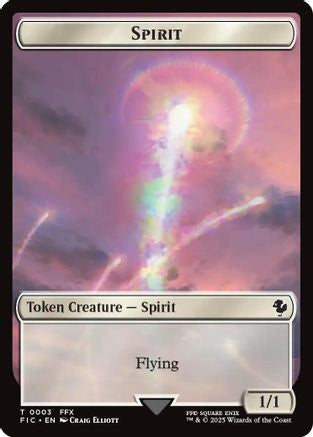 Spirit // Hero (0026) Double-Sided Token (Surge Foil) (FIC-3 // 26)
