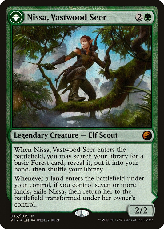 Nissa, Vastwood Seer // Nissa, Sage Animist (V17-015) (Foil)