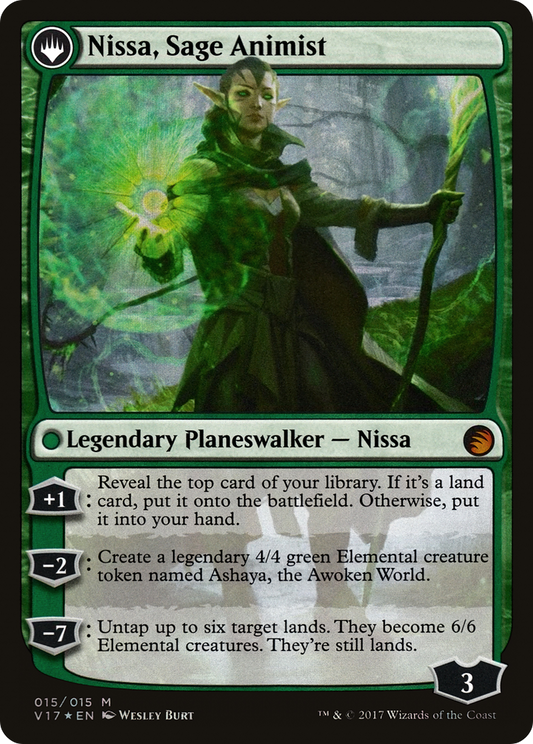 Nissa, Vastwood Seer // Nissa, Sage Animist (V17-015) (Foil)