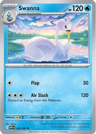 Swanna (WHT-026) (Reverse Holofoil)