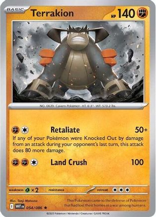 Terrakion (WHT-054) (Reverse Holofoil)