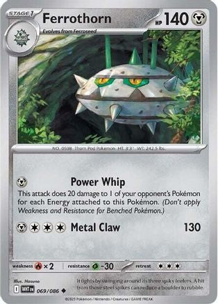 Ferrothorn (WHT-069) (Reverse Holofoil)