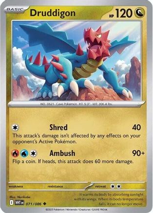Druddigon (WHT-071) (Reverse Holofoil)