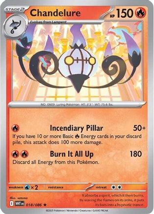 Chandelure (WHT-018) (Reverse Holofoil)