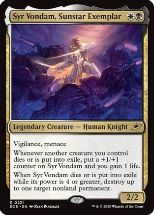Syr Vondam, Sunstar Exemplar (EOE-231)