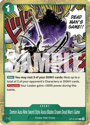 Demon Aura Nine Sword Style Asura Blades Drawn Dead Man's Game (OP12-037) (Foil)