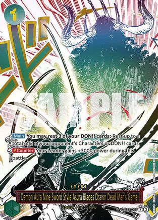 Demon Aura Nine Sword Style Asura Blades Drawn Dead Man's Game (Alternate Art) (OP12-037) (Foil)