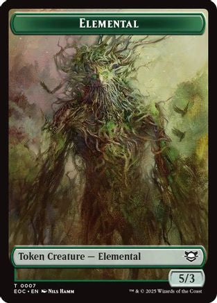Elemental (0007) // Golem (0014) Double-Sided Token (EOC-7 // 14) (Foil)