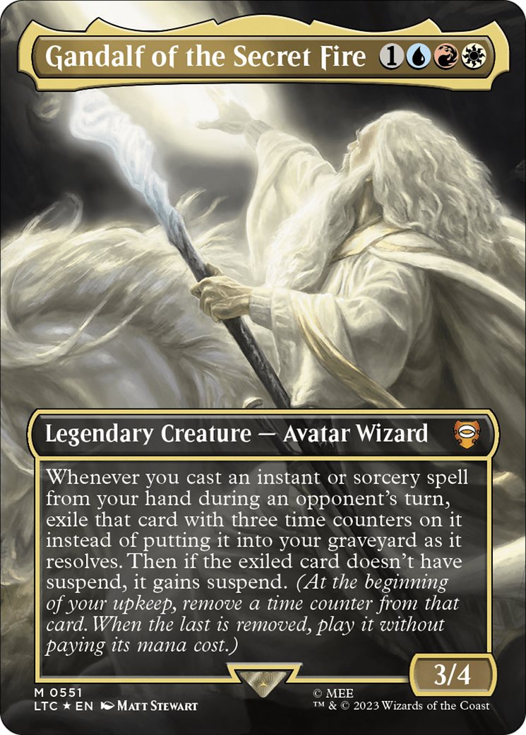 Gandalf of the Secret Fire (LTC-551) (Borderless) (Surge Foil)
