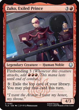 Zuko, Exiled Prince (TLA-163) (Foil)