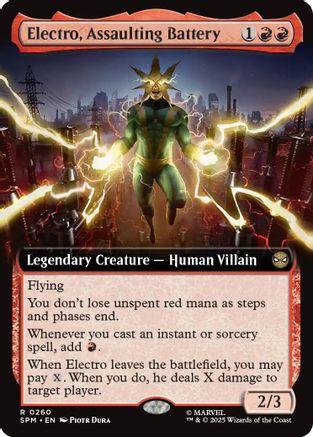 Electro, Assaulting Battery (Extended Art) (SPM-260) (Foil)