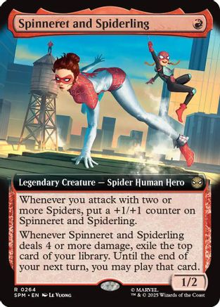 Spinneret and Spiderling (Extended Art) (SPM-264) (Foil)