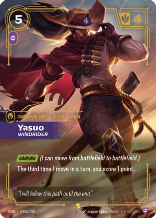 Yasuo - Windrider (Alternate Art) (OGN-205a) (Foil)