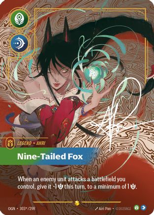 Ahri - Nine-Tailed Fox (Signature) (OGN-303*) (Foil)