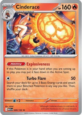 Cinderace (MEG-028) (Reverse Holofoil)