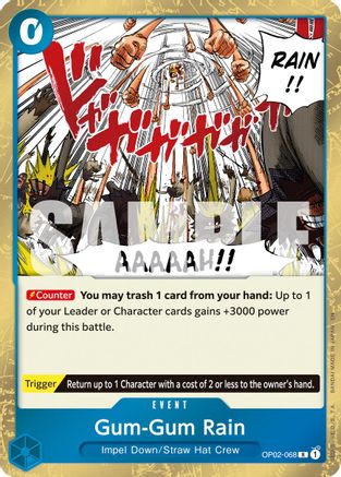 Gum-Gum Rain (Reprint) (OP02-068) (Foil)