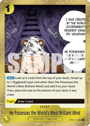 He Possesses the World's Most Brilliant Mind (Pirate Foil) (OP07-114) (Foil)