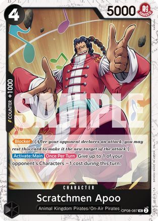 Scratchmen Apoo - OP08-087 (Pirate Foil) (OP08-087) (Foil)