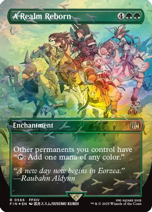 A Realm Reborn (Borderless) (Chocobo Track Foil) (FIN-566)