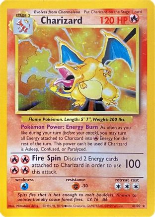 Charizard (Black Dot Error) (BS-004) (Holofoil)