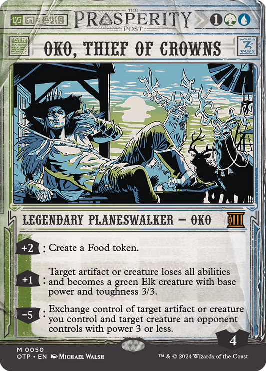Oko, Thief of Crowns (OTP-050) (Showcase) (Borderless) (Foil)
