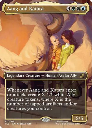 Aang and Katara (Borderless) (TLE-069) (Foil)