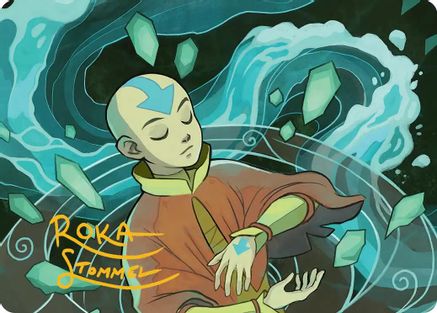 Aang, at the Crossroads Art Card (Gold-Stamped Signature) (ASTLA-045)
