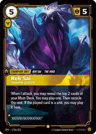 Rek'Sai - Swarm Queen (Alternate Art) (SFD-170a) (Foil)