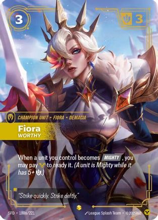 Fiora - Worthy (Alternate Art) (SFD-180a) (Foil)