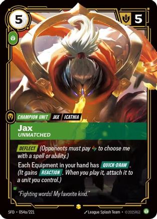 Jax - Unmatched (Alternate Art) (SFD-054a) (Foil)