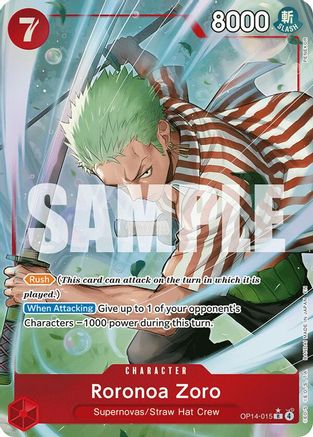 Roronoa Zoro (Alternate Art) (OP14-015) (Foil)