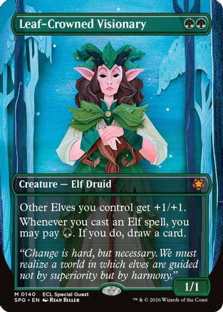 Leaf-Crowned Visionary (Borderless) (SPG-140) (Foil)