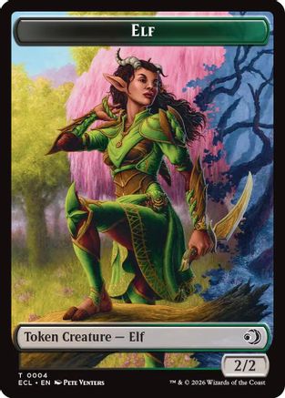 Elf // Treasure Double-Sided Token (ECL-4 // 10) (Foil)