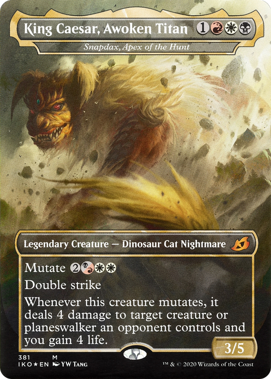 King Caesar, Awoken Titan / Snapdax, Apex of the Hunt (IKO-381) (Borderless) (Foil)