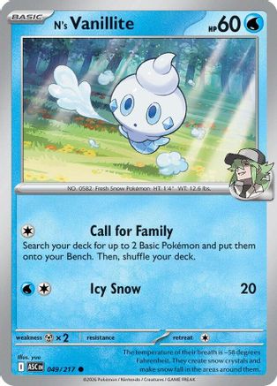 N's Vanillite (ASC-049) (Reverse Holofoil)