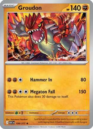 Groudon (ASC-108) (Reverse Holofoil)