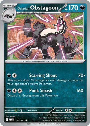 Galarian Obstagoon (ASC-132) (Reverse Holofoil)