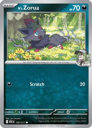 N's Zorua (ASC-136) (Reverse Holofoil)