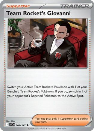 Team Rocket's Giovanni (ASC-204) (Reverse Holofoil)