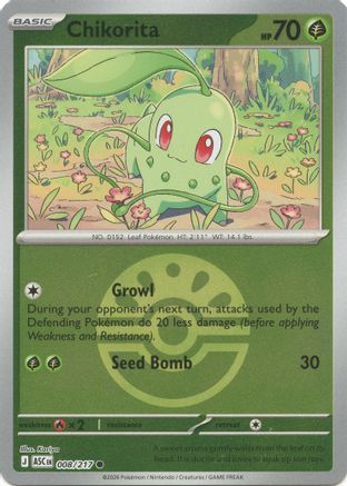 Chikorita (Friend Ball) (ASC-008) (Reverse Holofoil)
