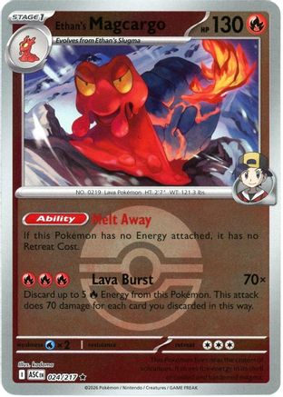 Ethan's Magcargo (Poke Ball) (ASC-024) (Reverse Holofoil)