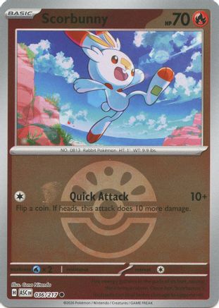 Scorbunny (Friend Ball) (ASC-036) (Reverse Holofoil)