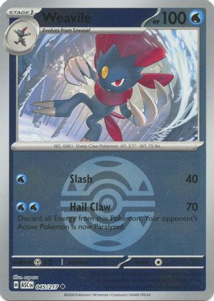 Weavile (Dusk Ball) (ASC-045) (Reverse Holofoil)
