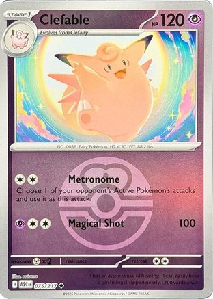Clefable (Love Ball) (ASC-075) (Reverse Holofoil)