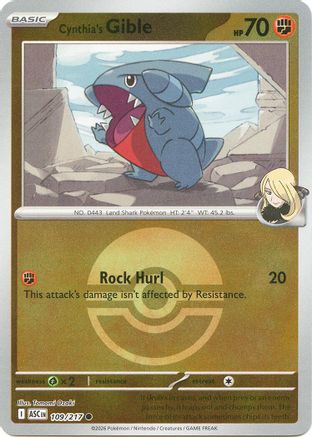 Cynthia's Gible (Poke Ball) (ASC-109) (Reverse Holofoil)