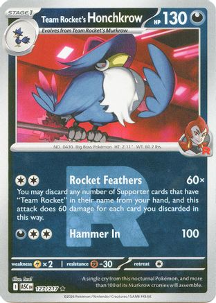 Team Rocket's Honchkrow (Team Rocket) (ASC-127) (Reverse Holofoil)
