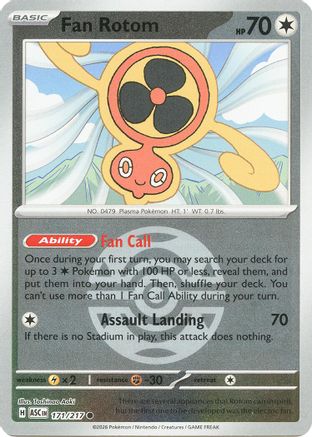 Fan Rotom (Dusk Ball) (ASC-171) (Reverse Holofoil)