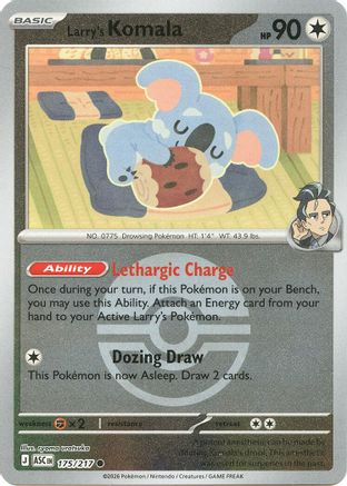 Larry's Komala (Poke Ball) (ASC-175) (Reverse Holofoil)