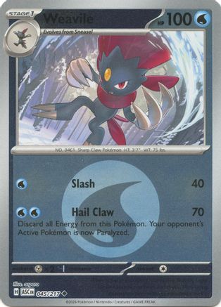 Weavile (Energy Symbol Pattern) (ASC-045) (Reverse Holofoil)